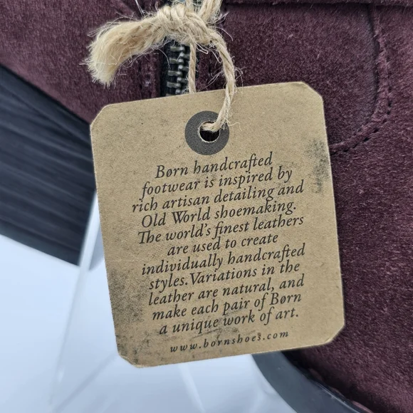 NWT Born Carmel Harness Suede Ankle Booties, Burgundy/Wine, Women's Size 6 - Picture 4 of 16